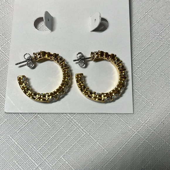 NEW Michael Kors Hoop Earrings. Gold tone. Crystals. Box included - Picture 12 of 13